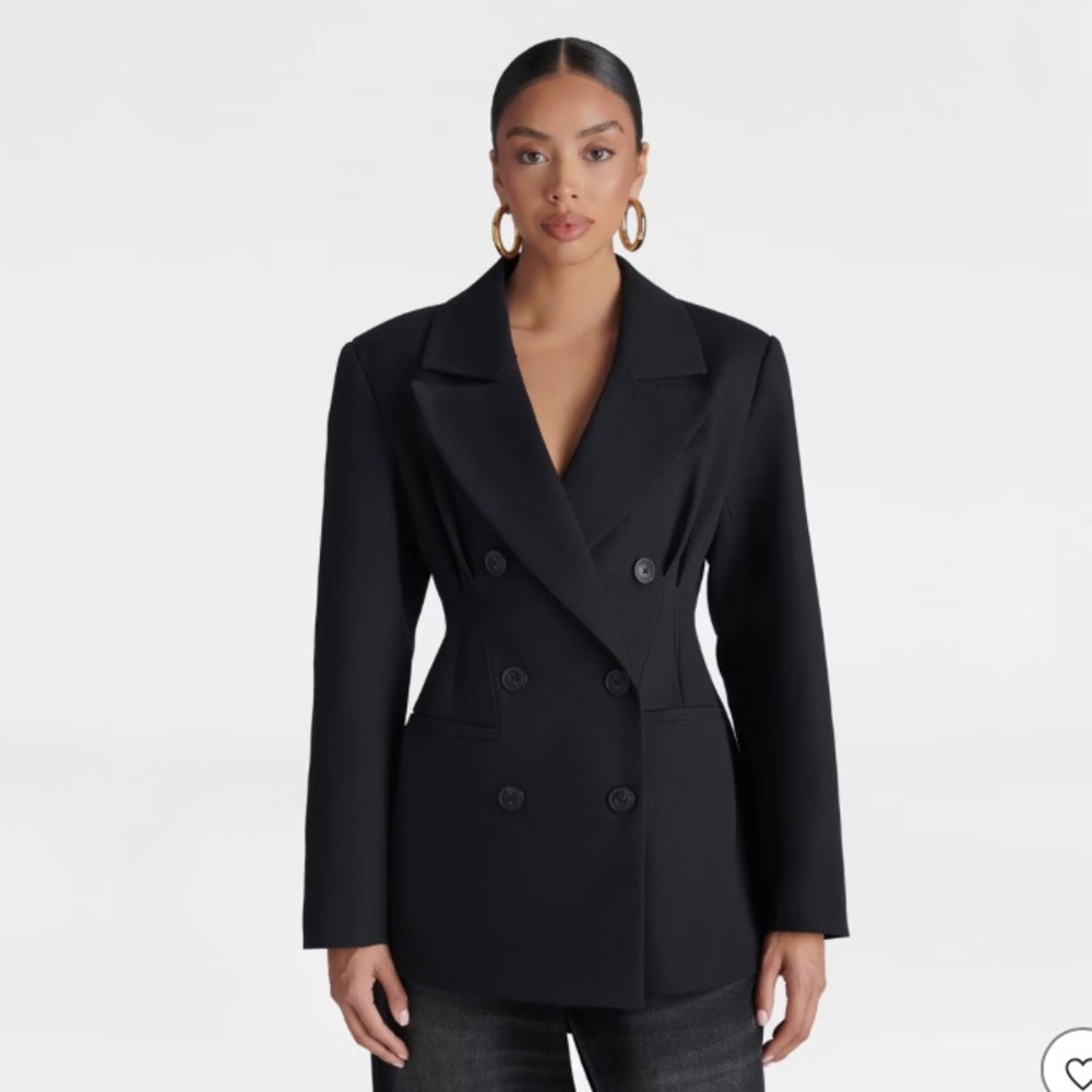 NWT KBB Black Women's Double-Breasted Jacket Blazer XS